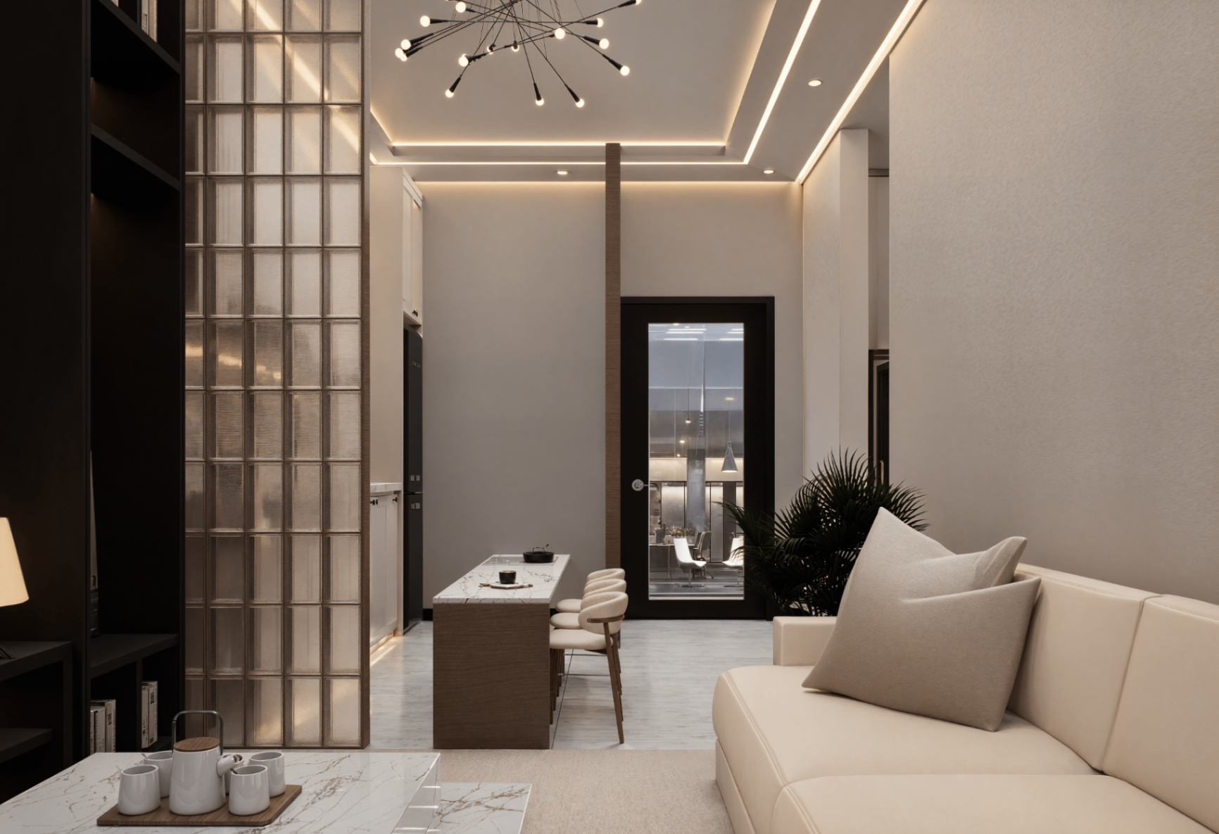 Piassa 1 bedroom apartment - living (scene 2, upscaled)