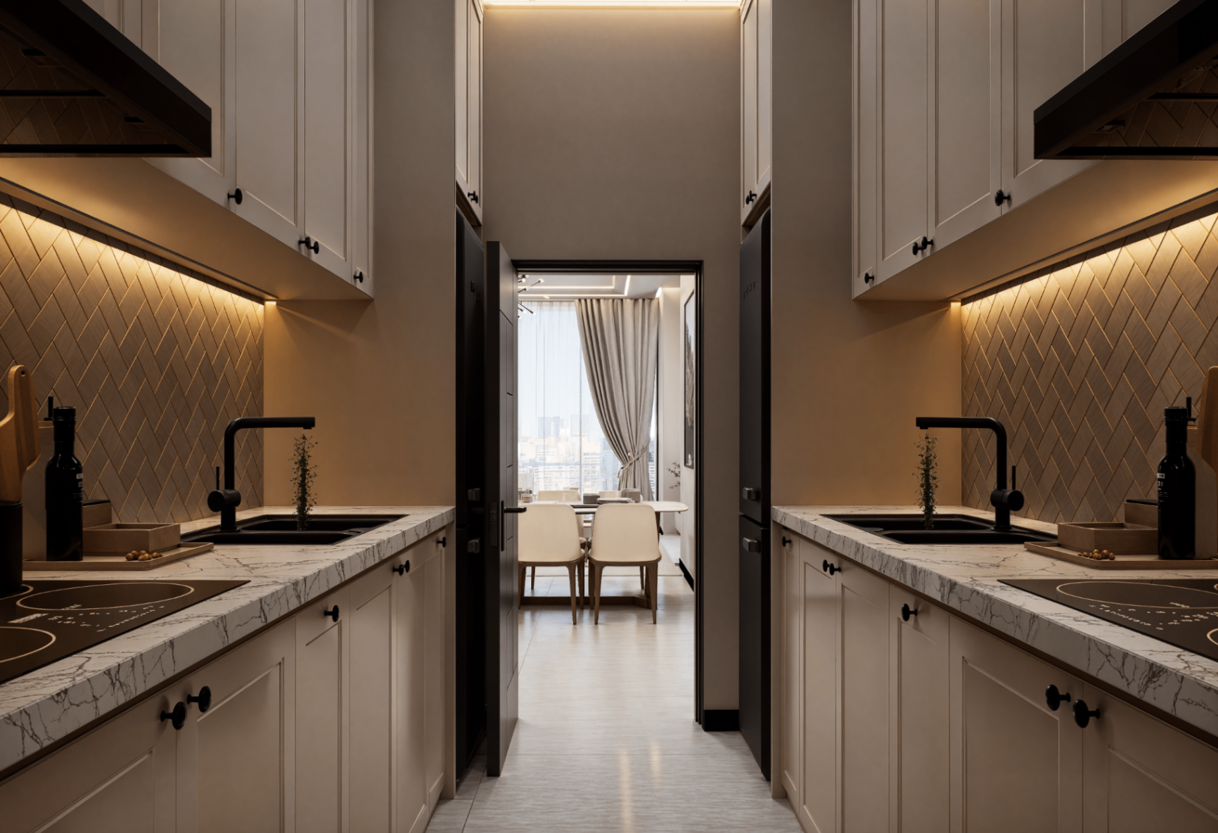 Piassa 3 bedroom apartment - kitchen (upscaled)