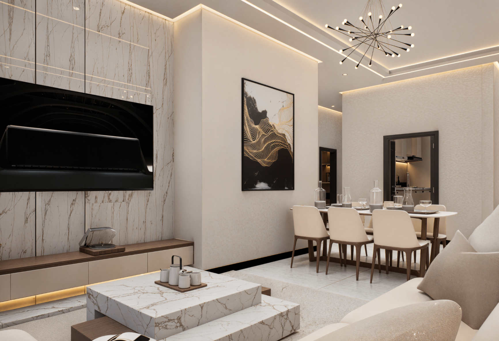 Piassa 3 bedroom apartment - living (scene 2, upscaled)