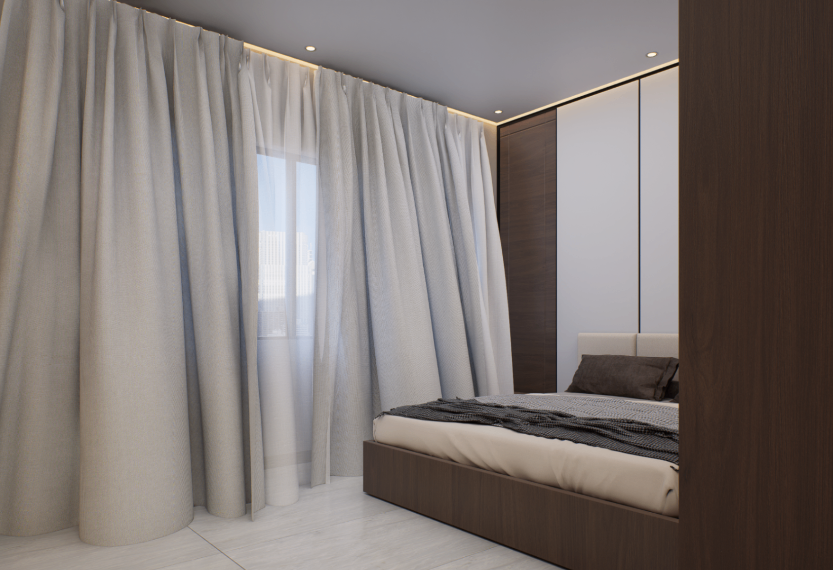 Piassa 3 bedroom apartment - master bedroom (scene 1)