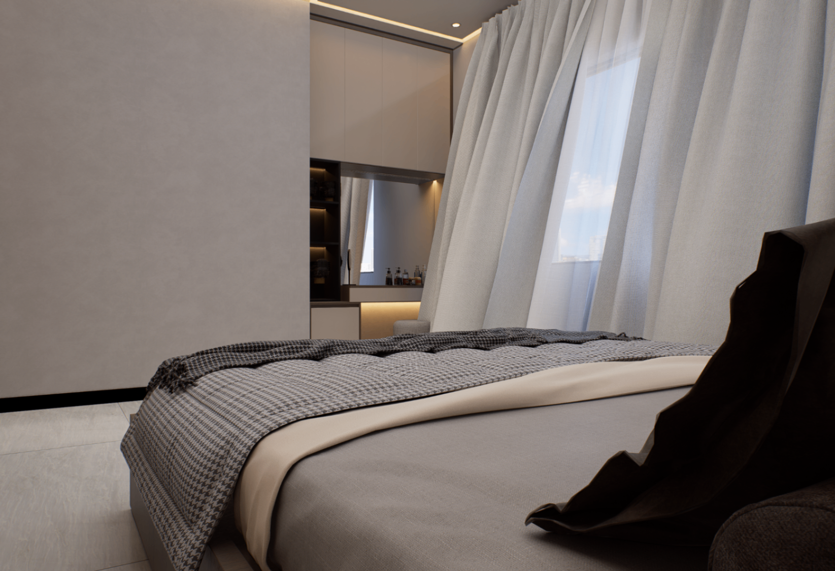 Piassa 3 bedroom apartment - master bedroom (scene 2)