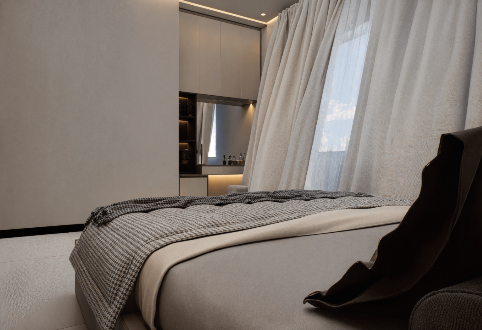 Piassa 3 bedroom apartment - master bedroom (scene 2, upscaled)